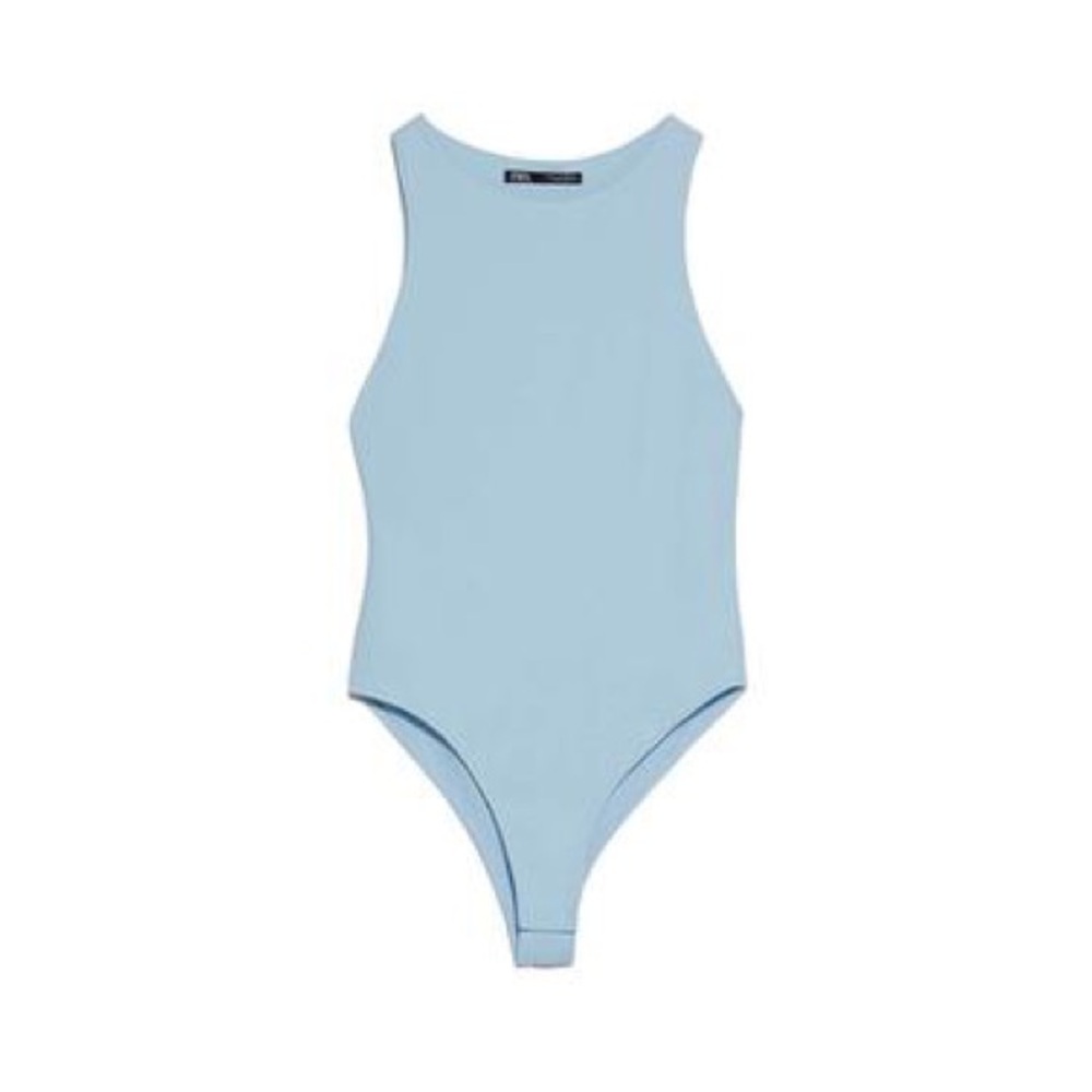 Zara Light Blue Sleeveless Women's Bodysuit